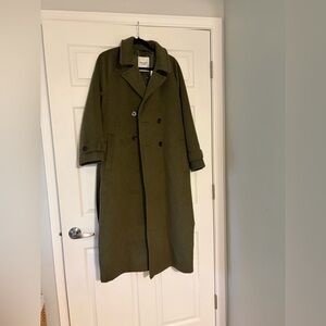 Abercrombie & Fitch Olive Wool Coat